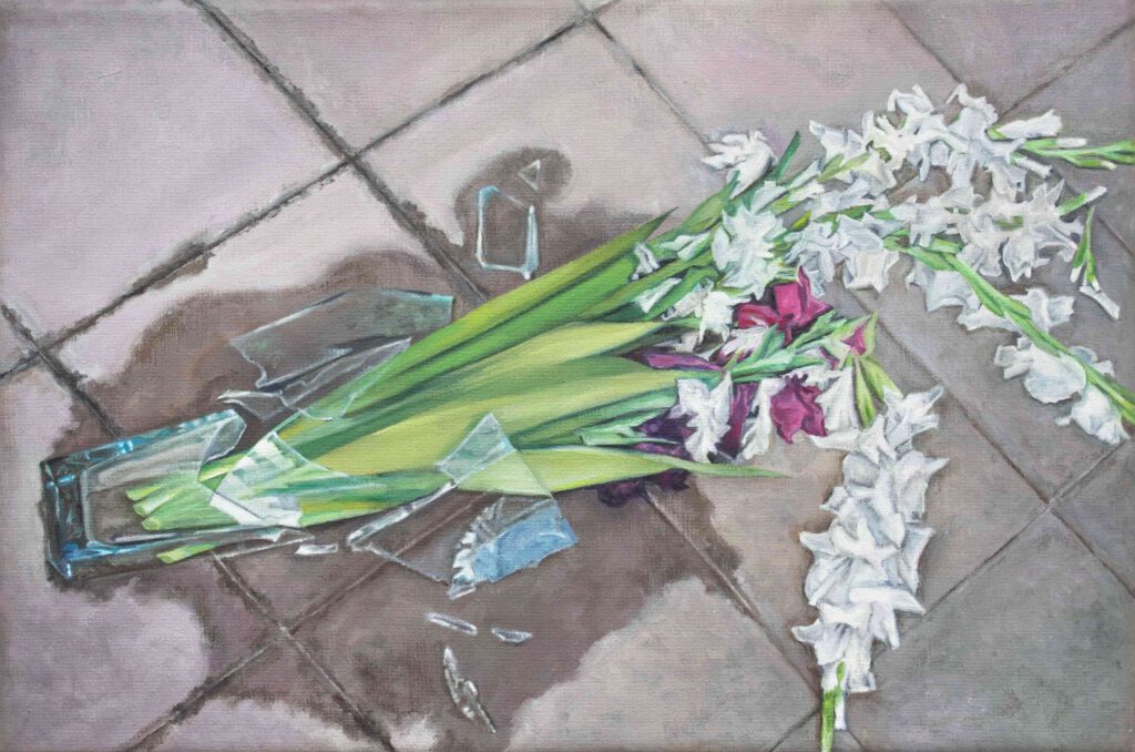 Fin de fiesta, 2022, óleo sobre lienzo 20x30 cm