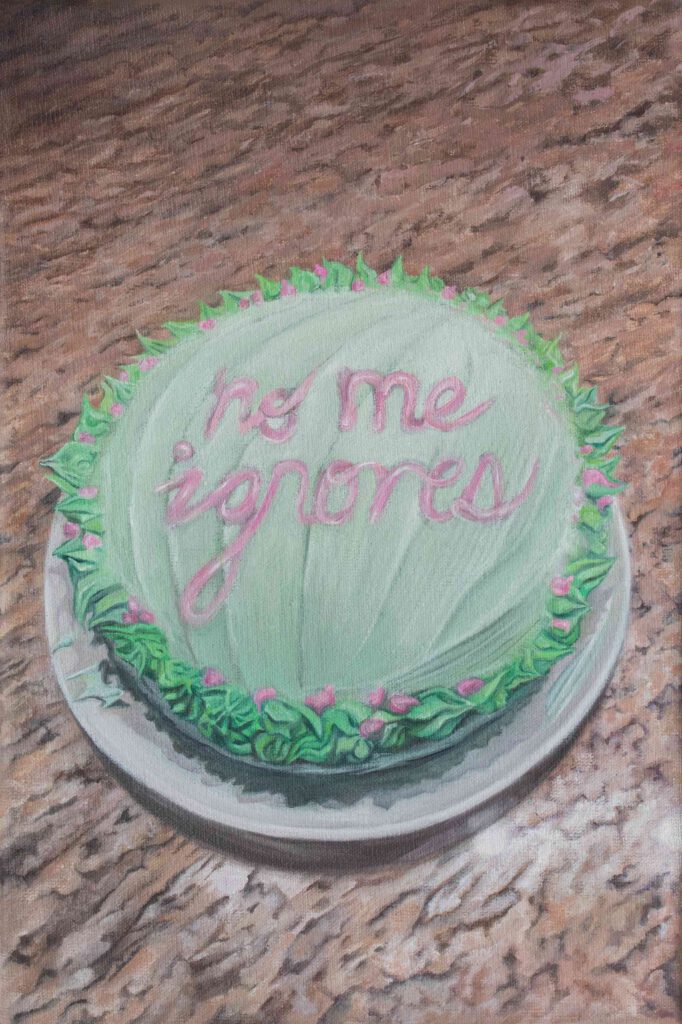 No me ignores, 2022, óleo sobre lienzo 30x20 cm