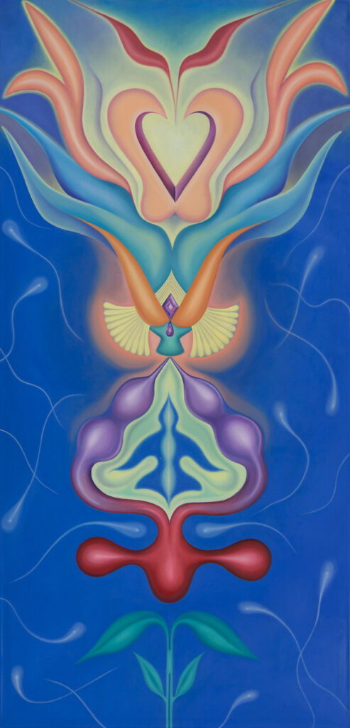 Axys, 2025, óleo sobre lienzo, 205 x 100 cm.