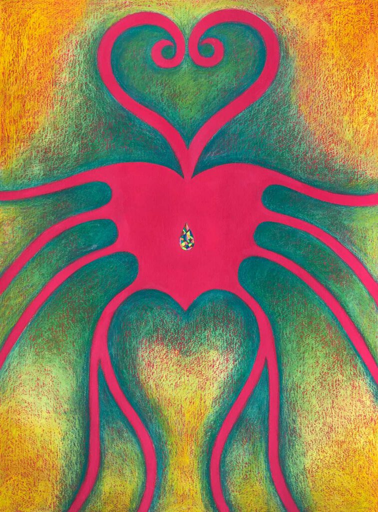Chna, 2024, pastel tiza, tinta y acrílico sobre papel 76x57 cm