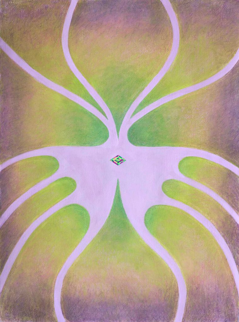 Neap, 2024, pastel tiza, tinta y acrílico sobre papel 76x57 cm