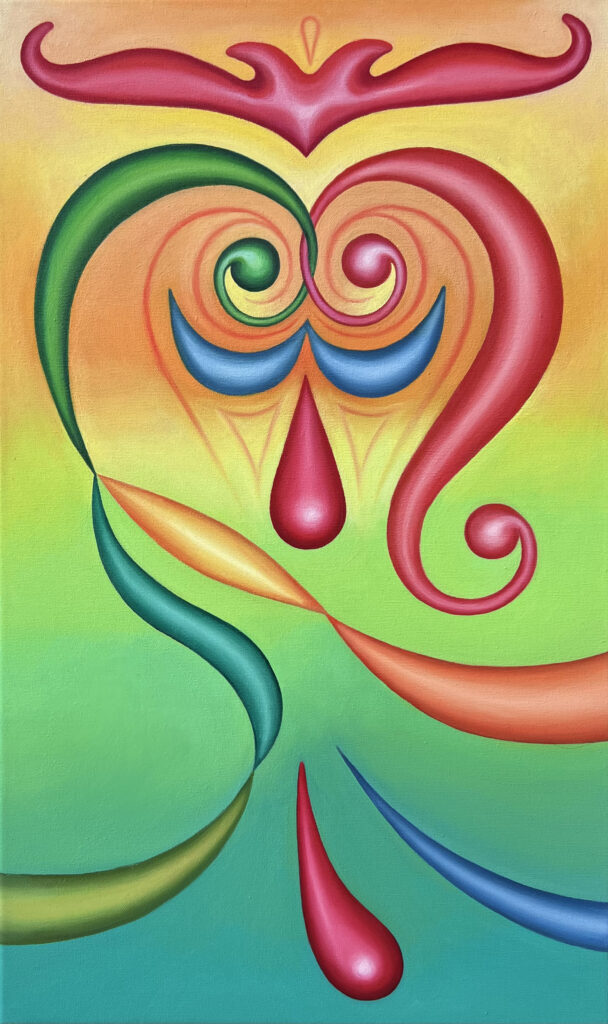 Sogui, 2025, óleo sobre lienzo, 50 x 30 cm.