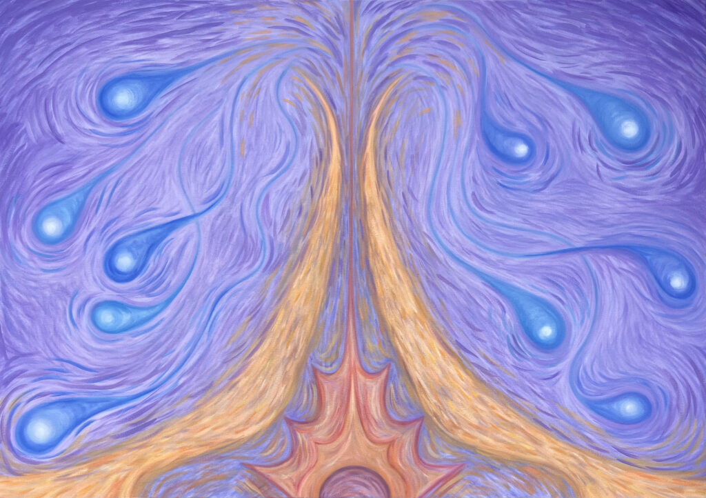 Espiral I, 2026, óleo sobre tela, 70 x 90 cm.